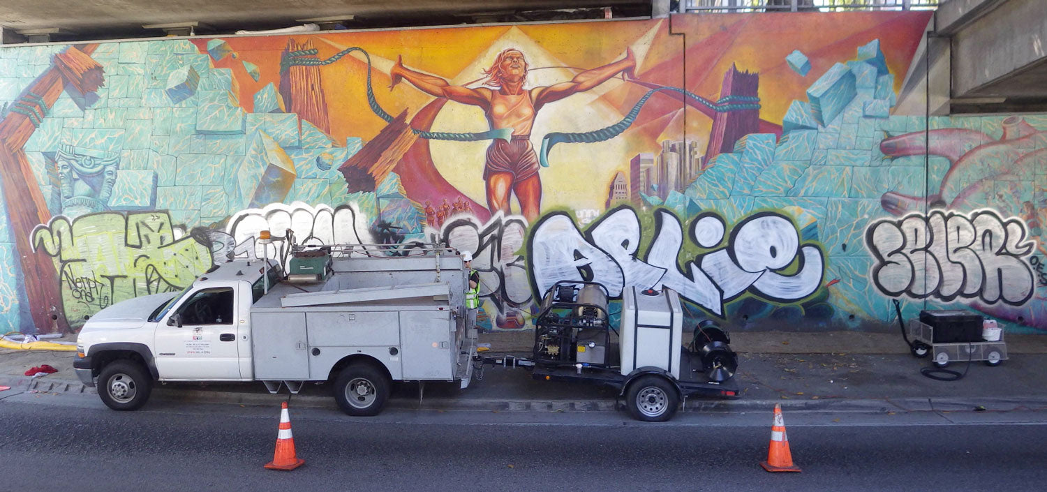 Restoration of Judy Baca's "Hitting the Wall" on the 110 Freeway, Los Angeles